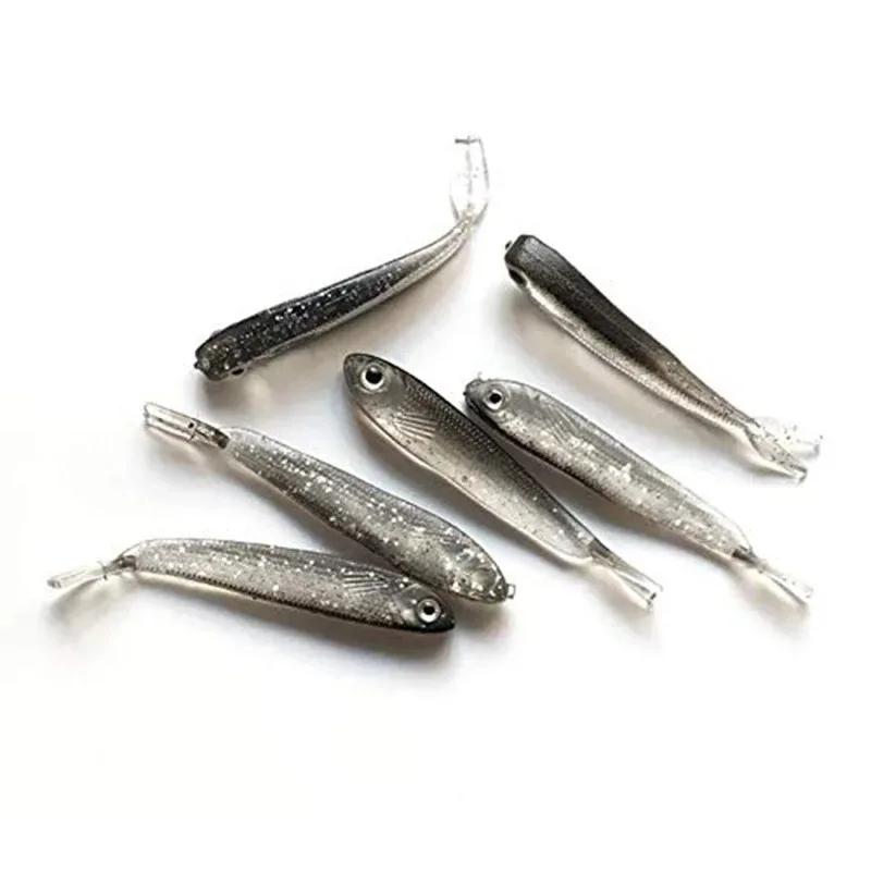Soft Bait Fish Swimbait Fork Tail with Hook& Without Hooks Fishing Lure Artificial Silicone Bait Fishing Tackle Goods