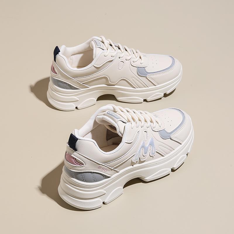 CRLAYDK Designer Sneakers for Women Platform PU Leather Fashion Ladies Shoes Sports Lace Up Workout Casual Walking Tennis