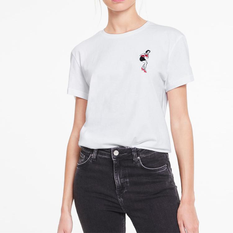 Puma x Charlotte Collaboration SP20 Little People Print Round Neck Short Sleeve T-Shirt Women Tops White 596763-57