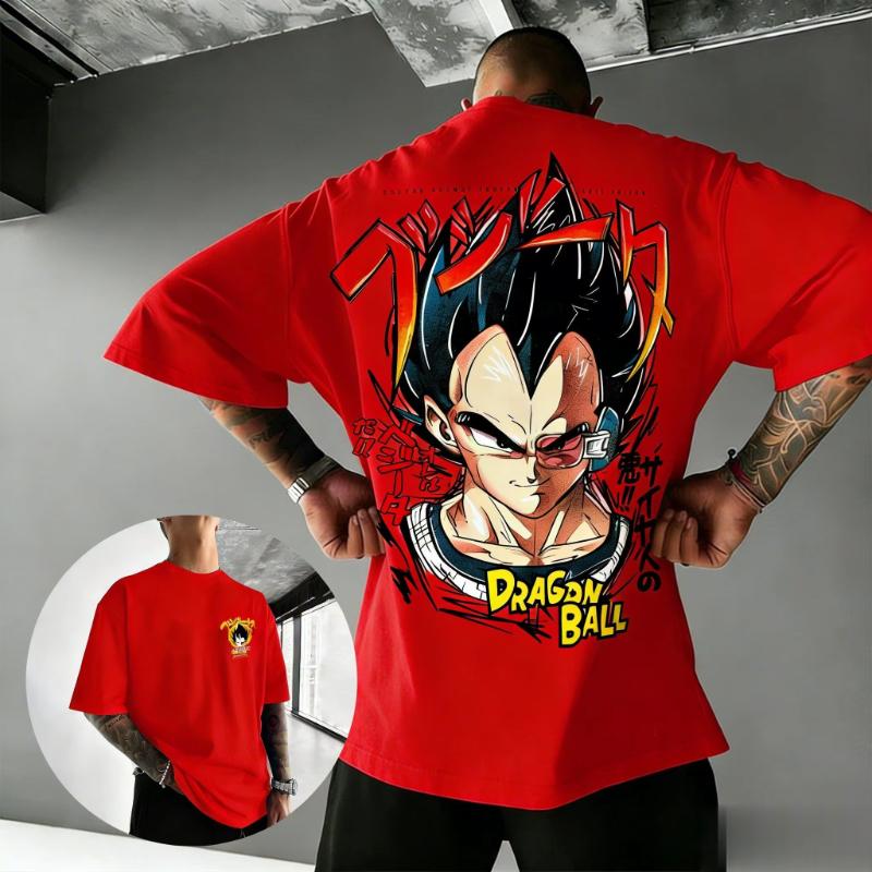 2026 Summer Dragon Ball Compilations Retro Highquality Cotton Mens Tshirts Vegeta Unisex Childrens Casual Short Sleeves S