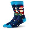 Men's and Women's Christmas Stockings, Pipe, Santa Claus Mid-calf Socks