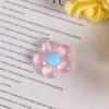 BEPAN 5pcs Transparent Glitter Five Petal Flowers DIY Jewelry Accessories Colorful Resin Shiny Flowers Keychain Pendant Decorations