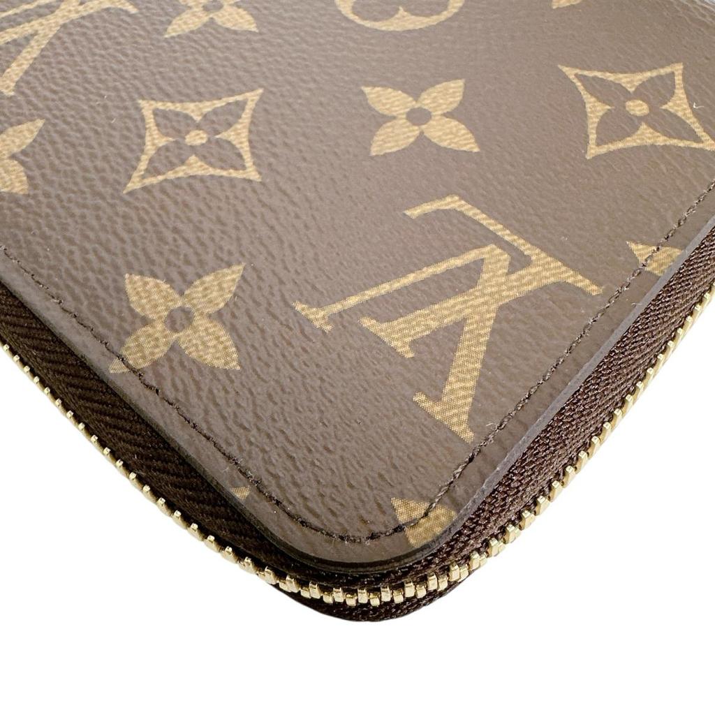 LOUIS VUITTON Monogram Zip Around Long Wallet purse Monogram canvas Brown M60017 Used
