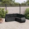 VidaXL Garden Lounge Set with Cushions 5 Pcs, Patio Sofas, Patio Furniture Set, Outdoor Furniture, Black 3253682