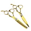 6.0 Inch Fmx-21 Nepson Gold Hollow Handle Hair Scissors, Hair Scissors, Flat Scissors, Bangs Scissors, Tooth Scissors