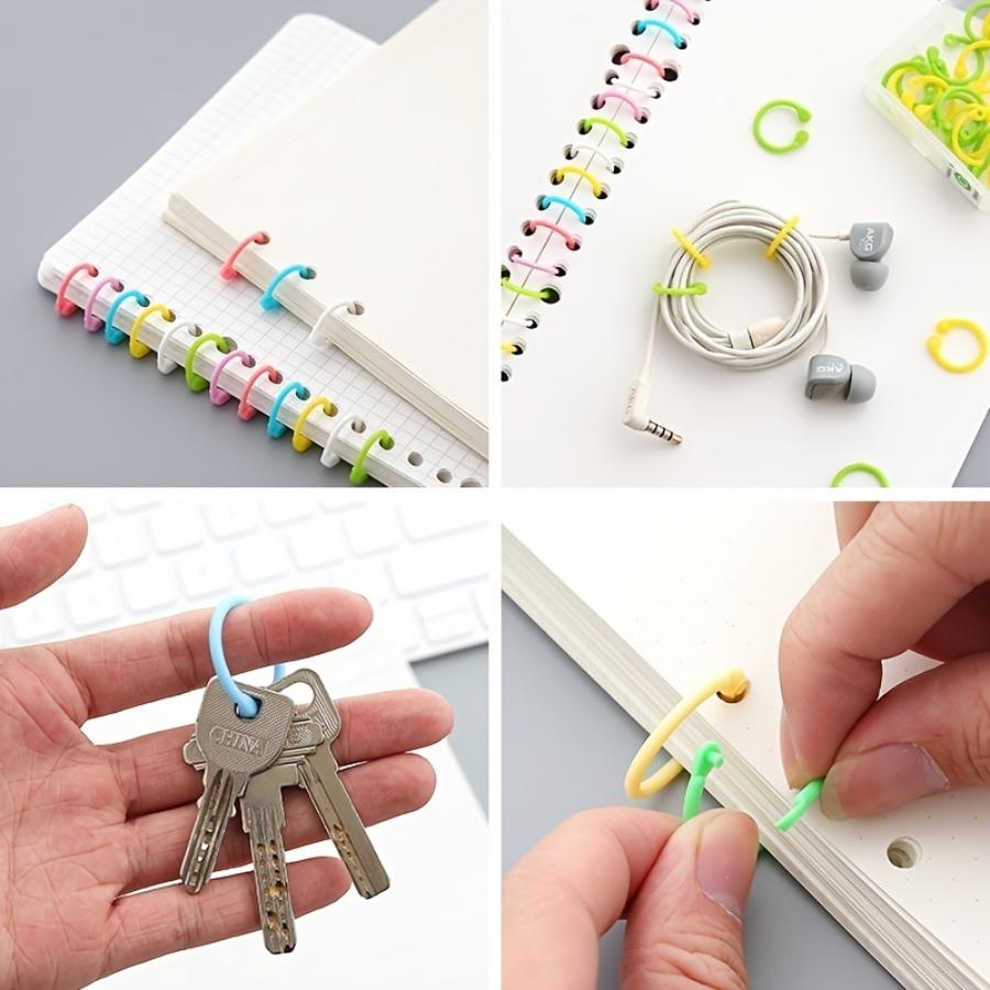 1 Packung mit 30 Ringen für lose Blätter – Multifunktionale, kreative Aufbewahrungslösung mit zufälliger Öffnung der Ringbox, Kartenstanzung und Schnallendesign.