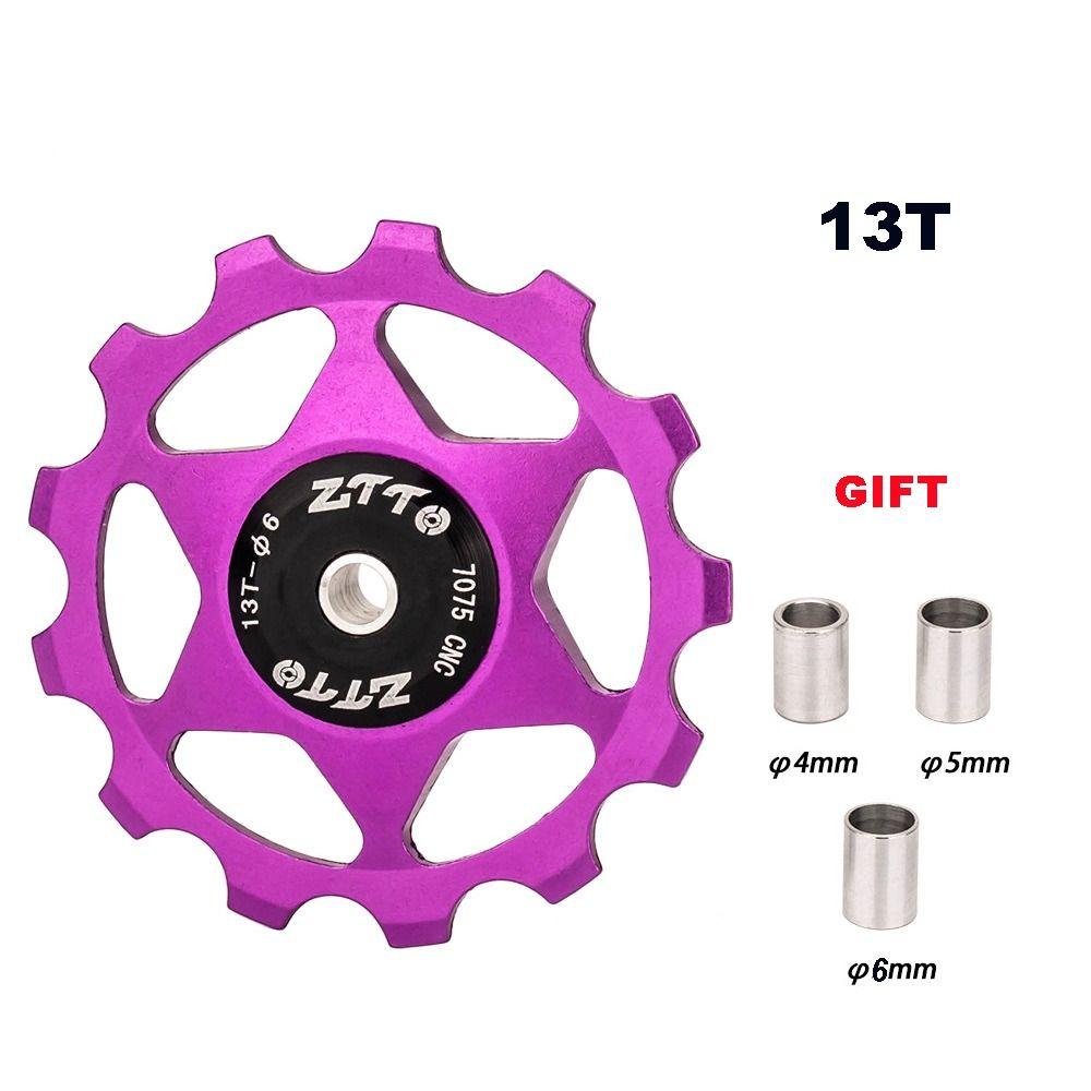 

Rear Derailleur Pully Bicycle Metal Bearing Steel Bearing Hot-Rolled Carbon Steel Guide Wheels Purple-13T