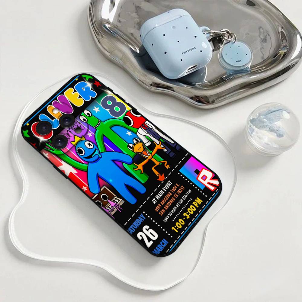 Rainbow Friends Toy Cartoon Game Phone Case For Iphone 17 16 15 11 13 14 Pro Max X Xr Xs Max 12mini Black Shell Cover Case