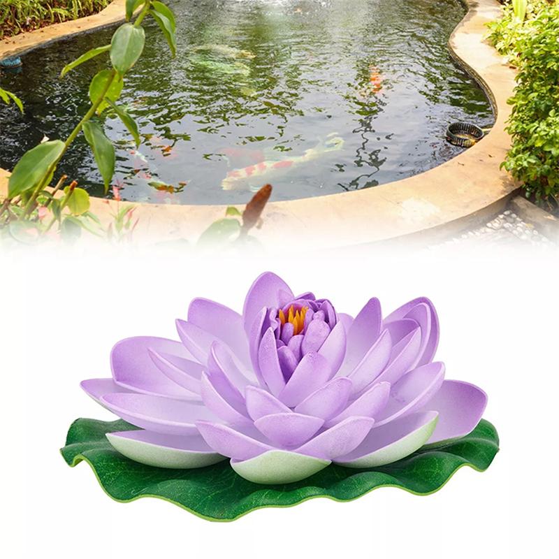 10cm/17cm Lotus Artificial Plantă Falsă Decor Iaz Nufăr Artificial Spumă Plutitoare Lotus Acasă Grădină Acvariu Floare Falsă