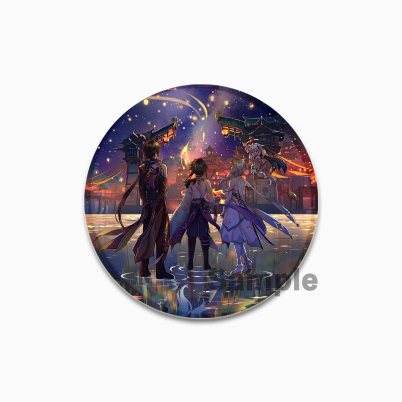 32/44/58mm Spielfigur Brosche Tasche Kleidung Dekor Sammlung Xiao Kragen Abzeichen Cartoon Anstecknadeln Schmuck Geschenke