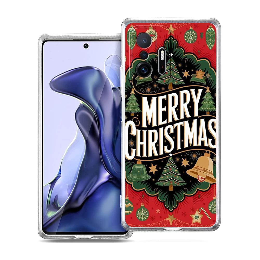 Transparente Handyhülle für Xiaomi Mi 14 13 12 11 Ultra 13T 12T 11T Poco X3 NFC F3 F6 Pro Lite 5G Weiche TPU-Schale Frohe Weihnachten