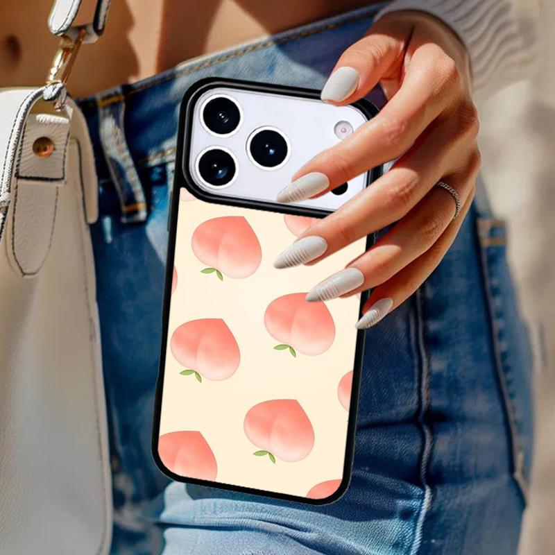 Peaches Aesthetic Phone Case For iPhone 17 Air 14 15 13 12 Max Cover For Apple 16e 11 Pro Max Plus Coque
