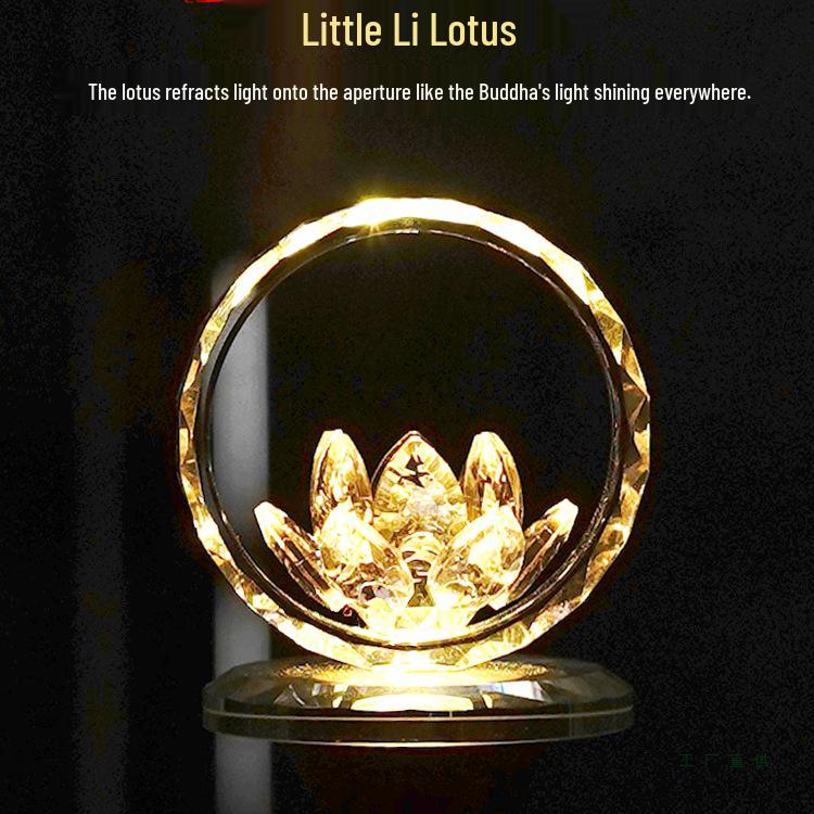2025 Rechargeable Pink Crystal Lotus LED Buddha Night Lamp