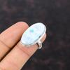 Larimar Gemstone Ring Handmade Jewelry 925 Sterling Silver Rings Adjustable Ring Larimar Jewelry Gift For Mother Engagement Ring Dainty Ring