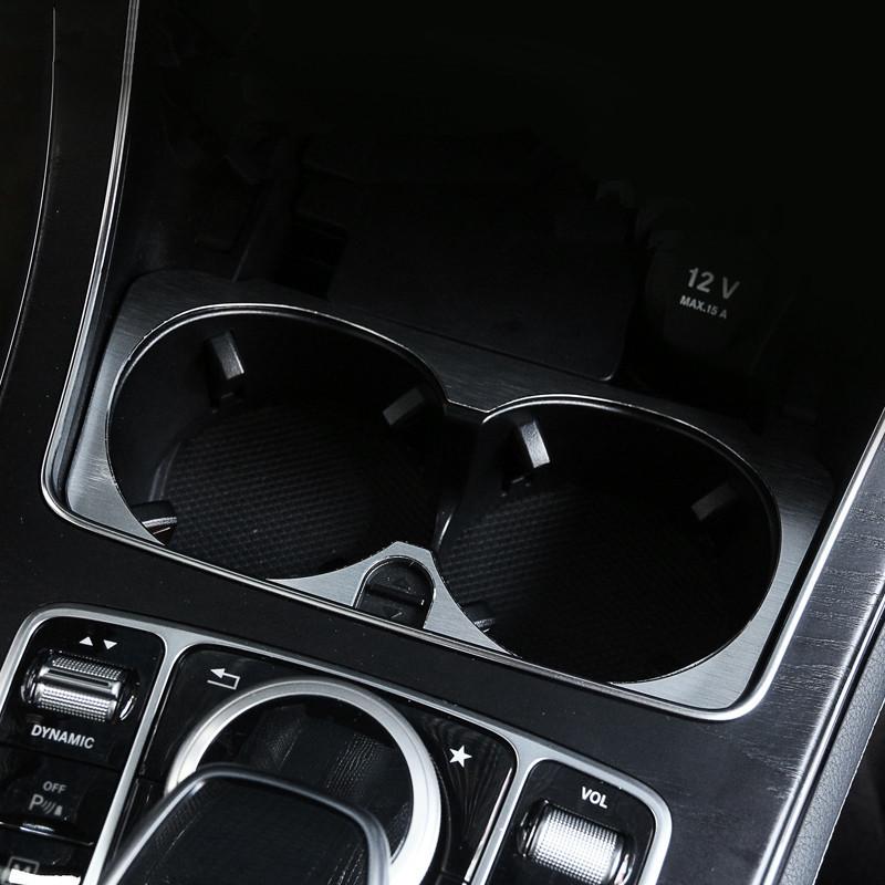 Car Console Water Cup Holder Frame Decoration Cover Trim Interior Sticker For Mercedes Benz C E Class W205 W213 GLC X253 2016-18