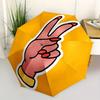 1pc Peace Sign Hand Gesture Folding Umbrella With Excellent UV Protection, 8 Ribs Casual Durable Lightweight Portable Travelling Umbrella Fo