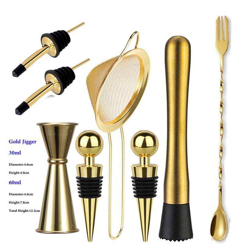 Professional Stainless Steel Bar Tools, Stir Bar Tool, Cocktail Stir Bar, Mixing Spoon, Cocktail Picks, Mojito Stir Bar Tool Kit
