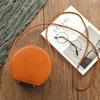 Genuine Leather Simple Small Round Bag Women Genuine Leather Natural Cowhide Shoulder & Crossbody Bags