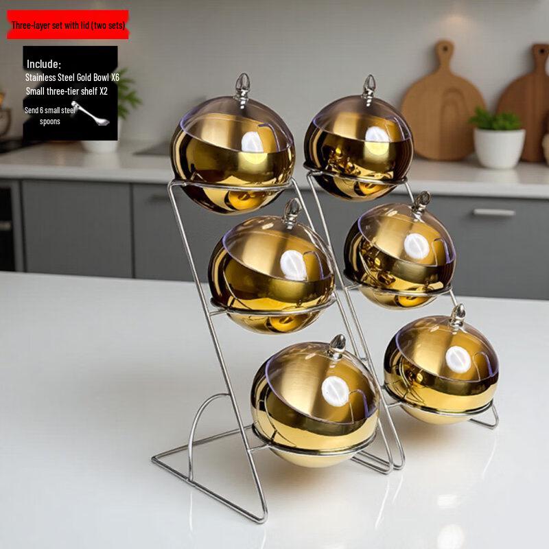 Jingbaodi Stainless Steel 3-Tier Buffet Serving Set