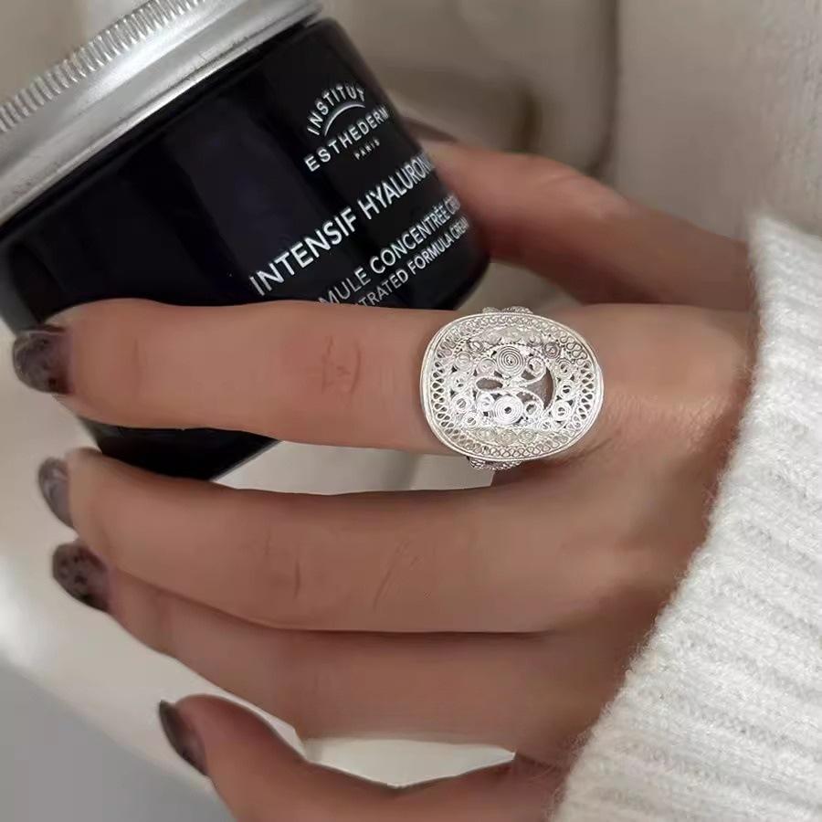 Inel de Lux pentru Femei Stil Coreean din Argint Sterling 925, Deschidere, Stivuibil