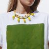 Handgefertigte Perlen Bananenblüte Anhänger Halskette Mehrschichtiger Schmuck Für Frauen Sommer Mode Harzperlen Schichtkette
