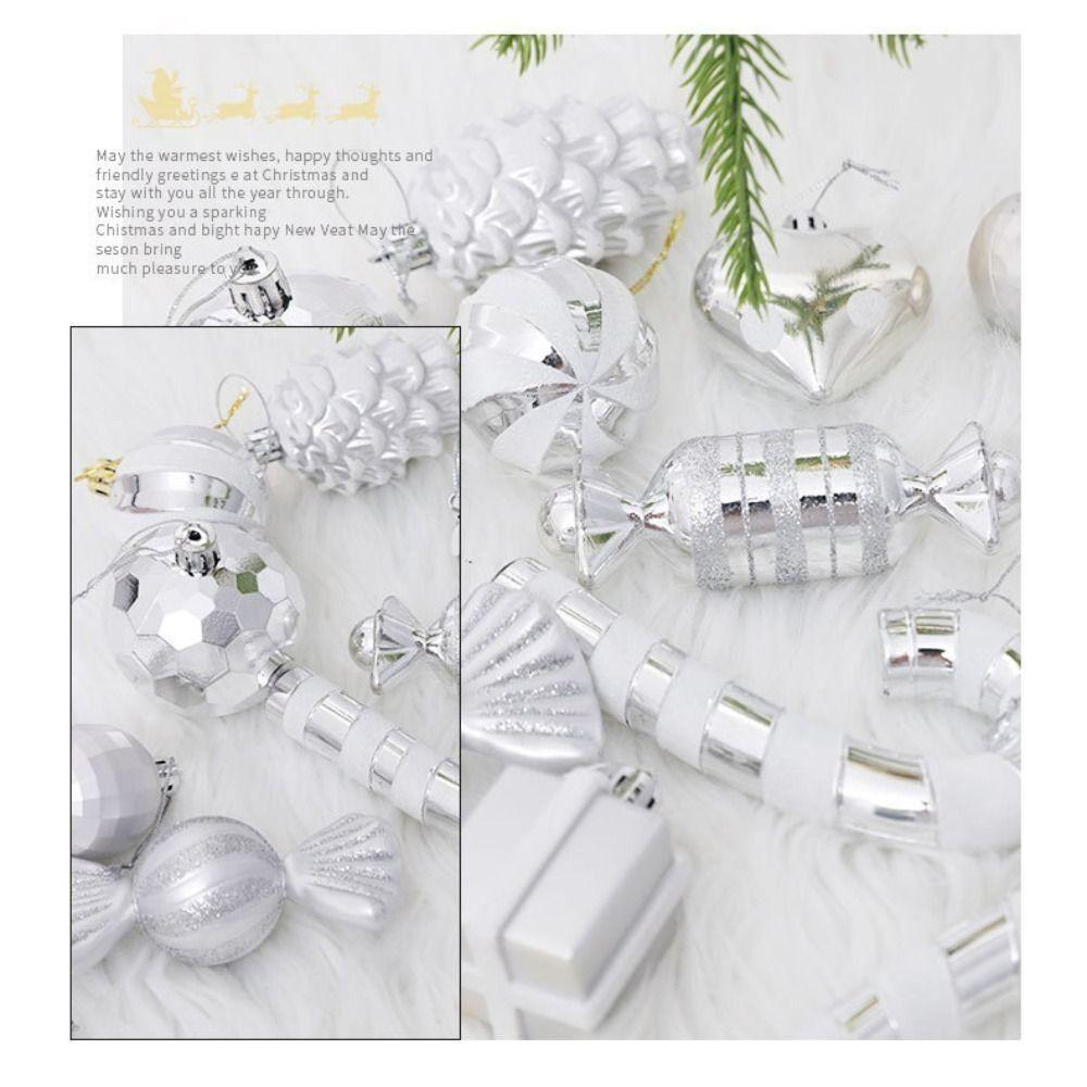 16 Stück Kunststoff Weihnachtsbaum Dekorationen Cartoon Weihnachtsbaum Anhänger NEUES Weihnachten Hängende Kugeln Set