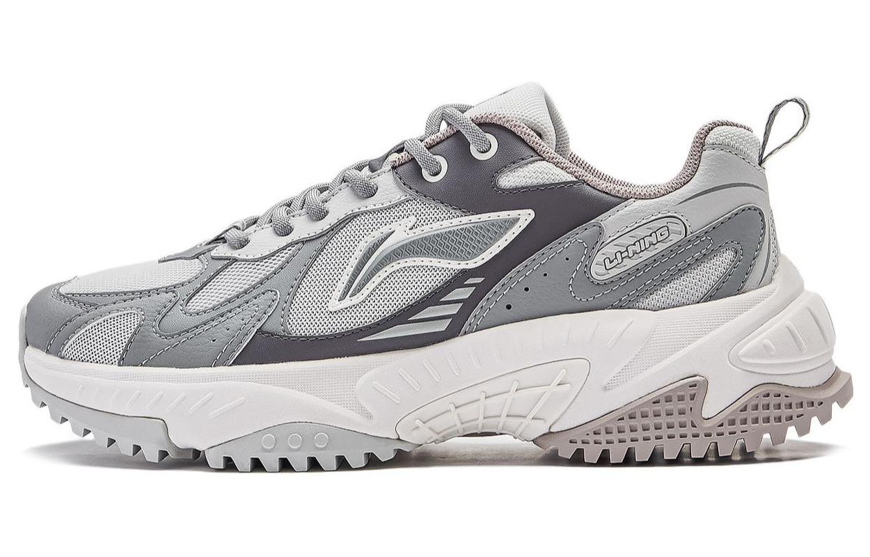 Li Ning QIXING 2.0 Нескользящие износостойкие низкие повседневные кроссовки женские серые AGCT312-3 37.5