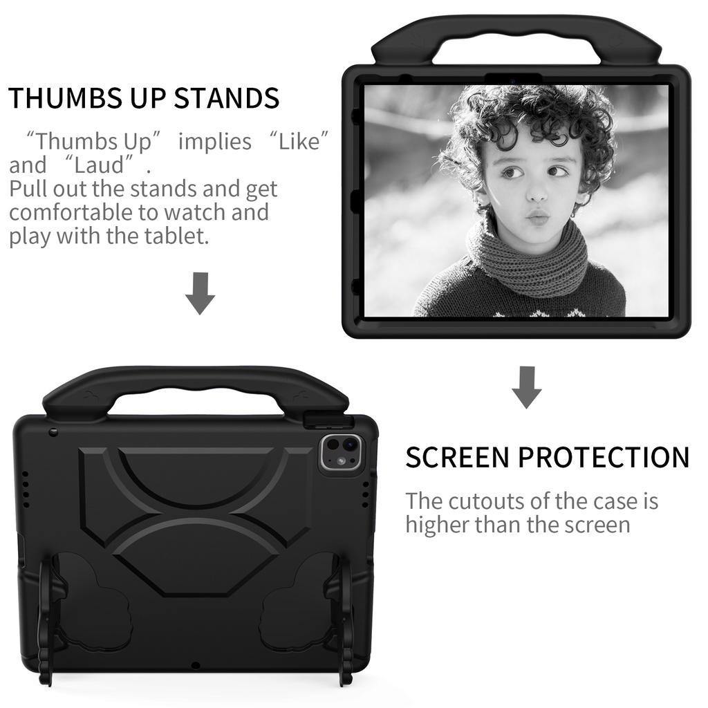 For iPad Pro 12.9-inch (2018)/(2020)/(2021)/(2022)/Air 13 (2025)/(2024)/Pro 13 (2024) Tablet EVA Case with Thumb Kickstand