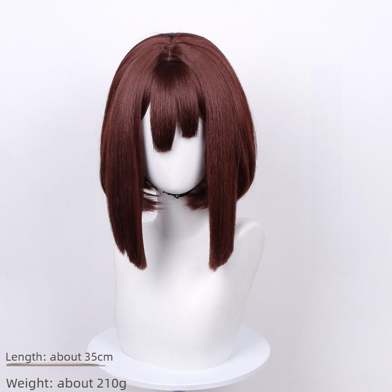 Het Verbazingwekkende Digitale Circus Pomni Cosplay Pruik 35cm Bruin Synthetisch Hittebestendig Unisex Roleplay Feest One Size black