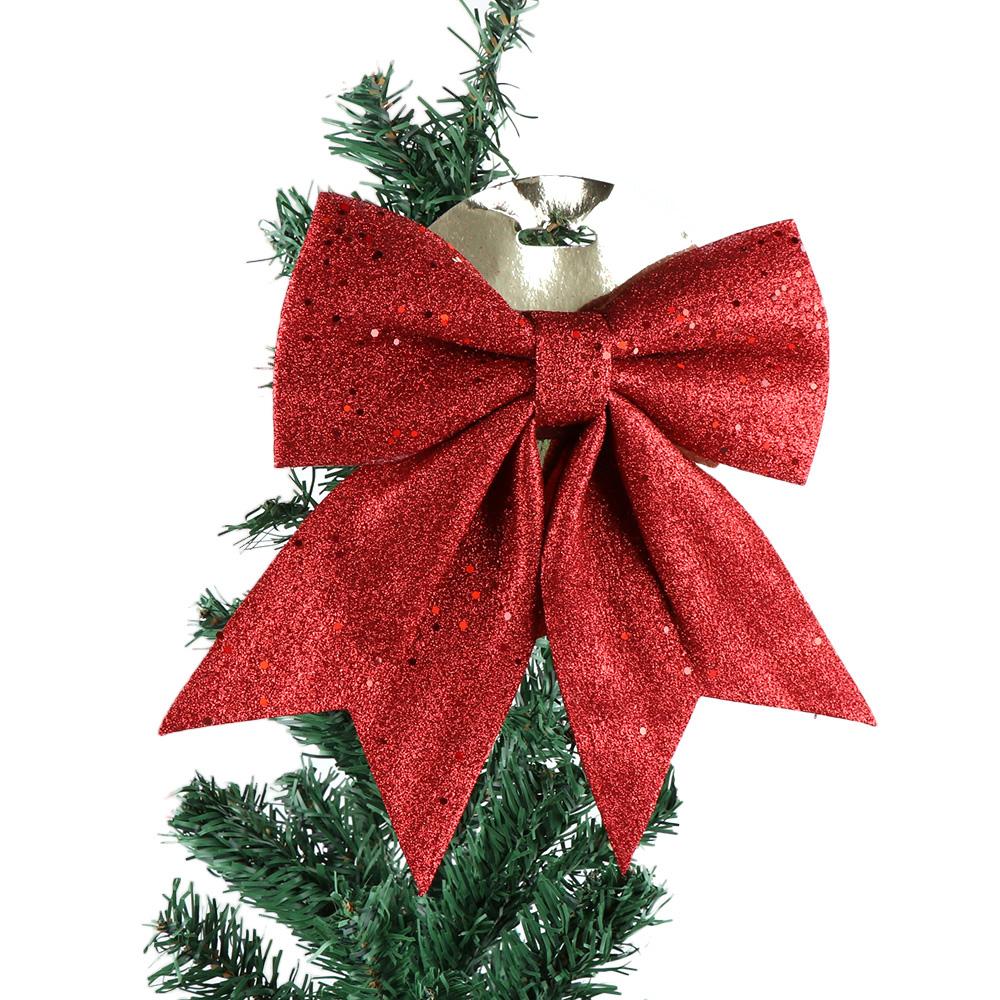 Blingbling Christmas Bow Red Gold Big Xmas Tree Bowknot Pendant Ornaments for Home Decoration New Year Party DIY Gifts