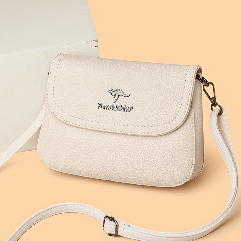 Small Square-shaped Crossbody Bag, Soft Leather, Middle-aged Mother's Bag, Single Shoulder Bag, Small Bag Casually