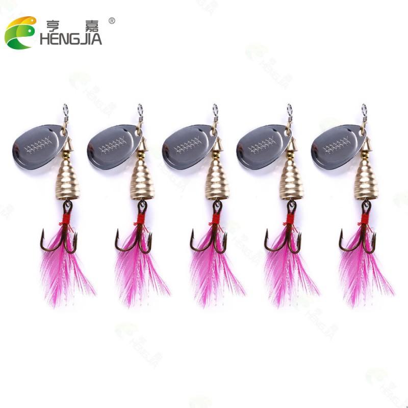 HENGJIA Fishing Lure Spinner Bait Box Set 8 Types Metal Copper Spoon Lures Freshwater Saltwater Bass Pike