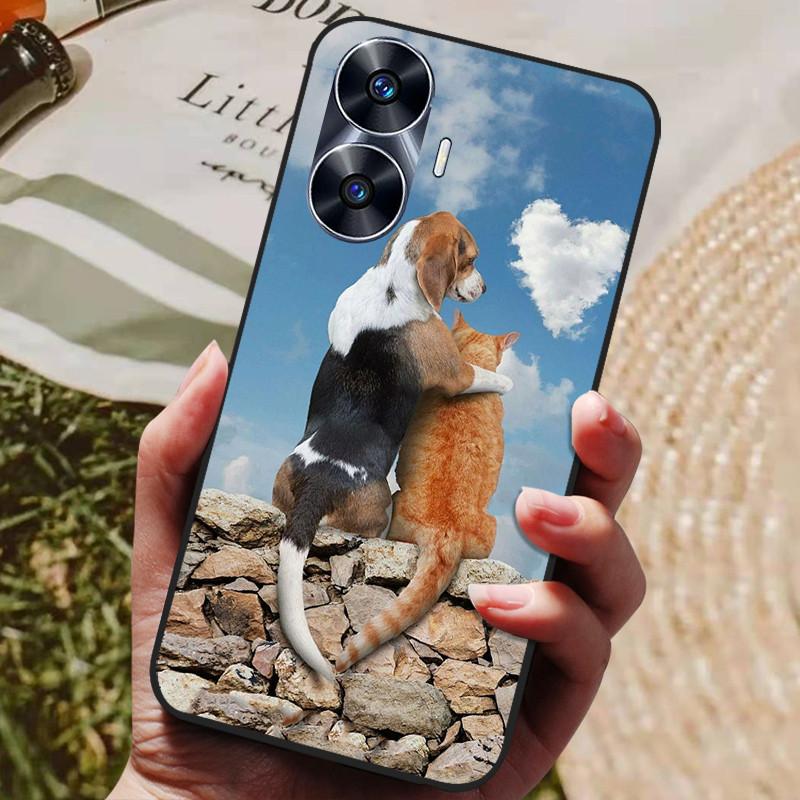Per Custodia Realme C55 Silicone Morbido TPU Cover Posteriore per Oppo Realme C55 Telefono Globale Custodie Realme C 55 4G 6.72" Protezione Cover Borse