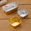 M-Serving Trays With Handle Korean Stainless Steel Plate Durable Silver And Gold Fried Food Trays Square Flat Dish Food Storage