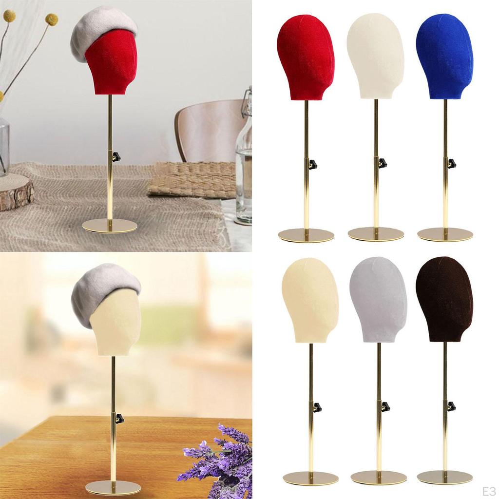 Head Model ,Display Rack Stand Wig Hat Adjustable, Stainless Steel Fashion Detachable
