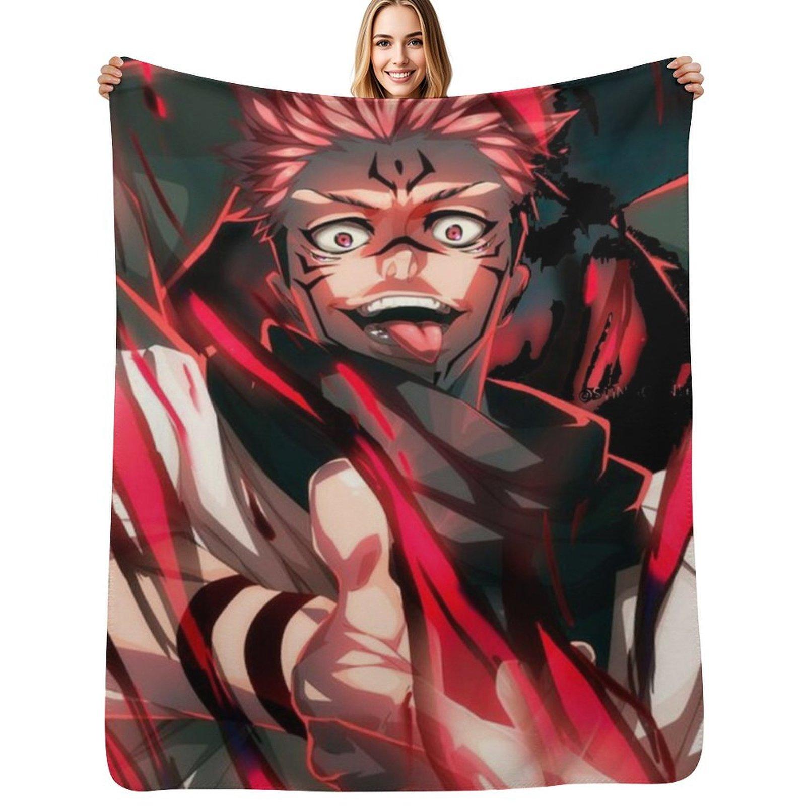 sukuna Throw Blanket Stylish Decor Blanket Gift for Friends Roommate Size: 75*100cm, Weight: 230 GSM