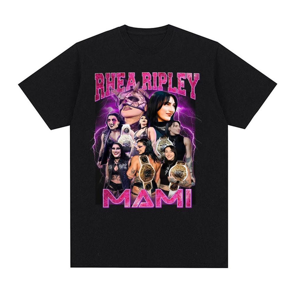

Limited Rhea Ripley Grand Slam 90s Vintage Graphic T Shirts Men Women s Fashion Gothic Trend T-shirt Casual 100% Cotton T Shi... S разноцветный