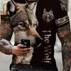 Wolf Print! Men's Polo Shirt, Casual Short Sleeve Top