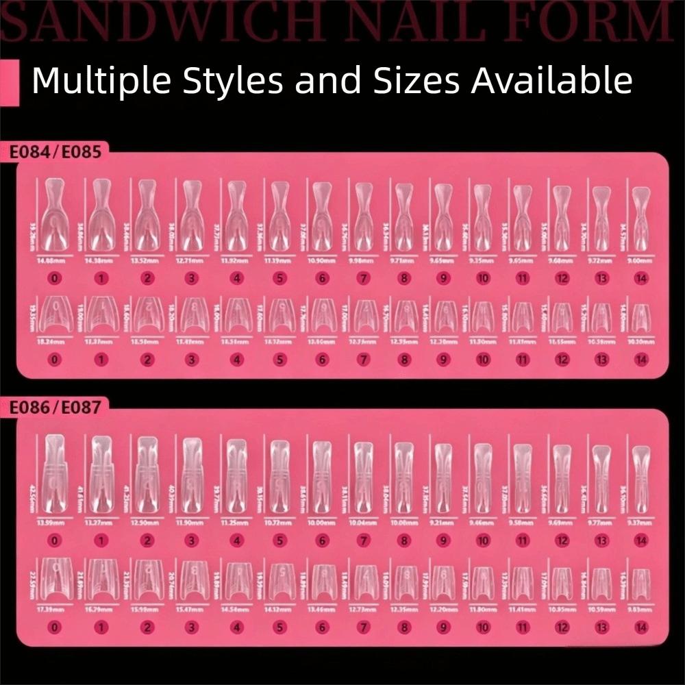60/240/300 Pcs Acrylic Coffin Nail Forms 15 Size Oval Nail Extension Nail Easy Nail Extensions