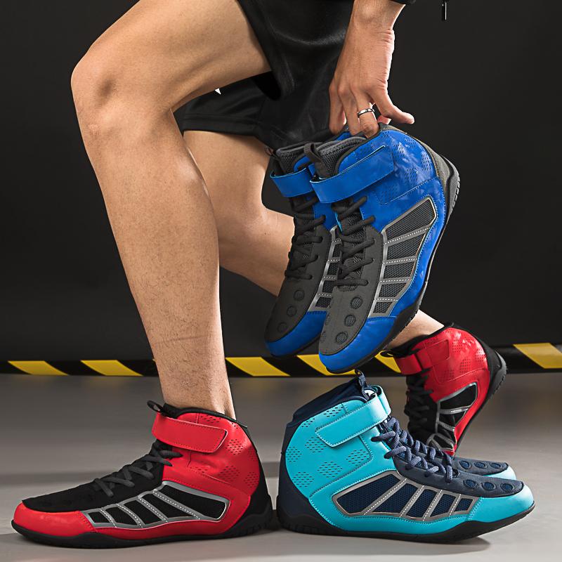 Pánské/dámské boxerské zápasové bojové boty pro teenagery Lehké protiskluzové boty s vláčkem Bojové boty Motocyklové boty