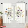 2 Stück 2D Flachdruck Party Fenstervorhänge Floral Inspirierender Bibelvers Polyester Ohne Strom Festliche Wand
