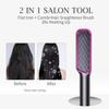 Ionic Hair Straightening Brush,2-in-1 Ionic Straightening Brush with Anti-Scald Function,LED Indicator,Portable Straightening Comb for Home,Travel