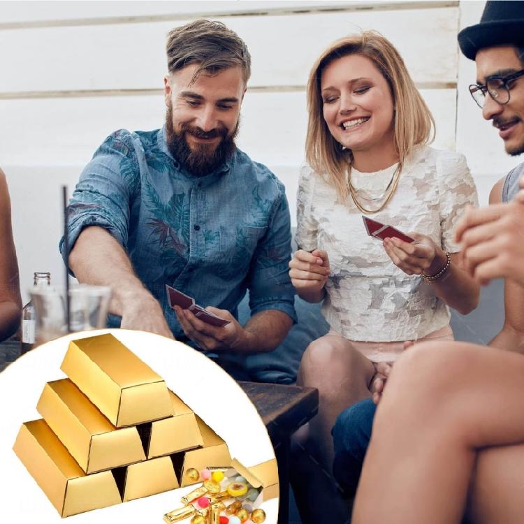 Decorative Gold Bar Candy Box for Home or Office Display and Small Item Storage