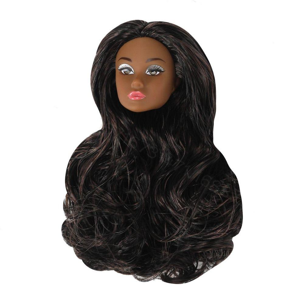Curly Hair Supermodel Doll Head With Make-up 30cm Dolls Head 1/6 Doll Head  Dolls Accessories