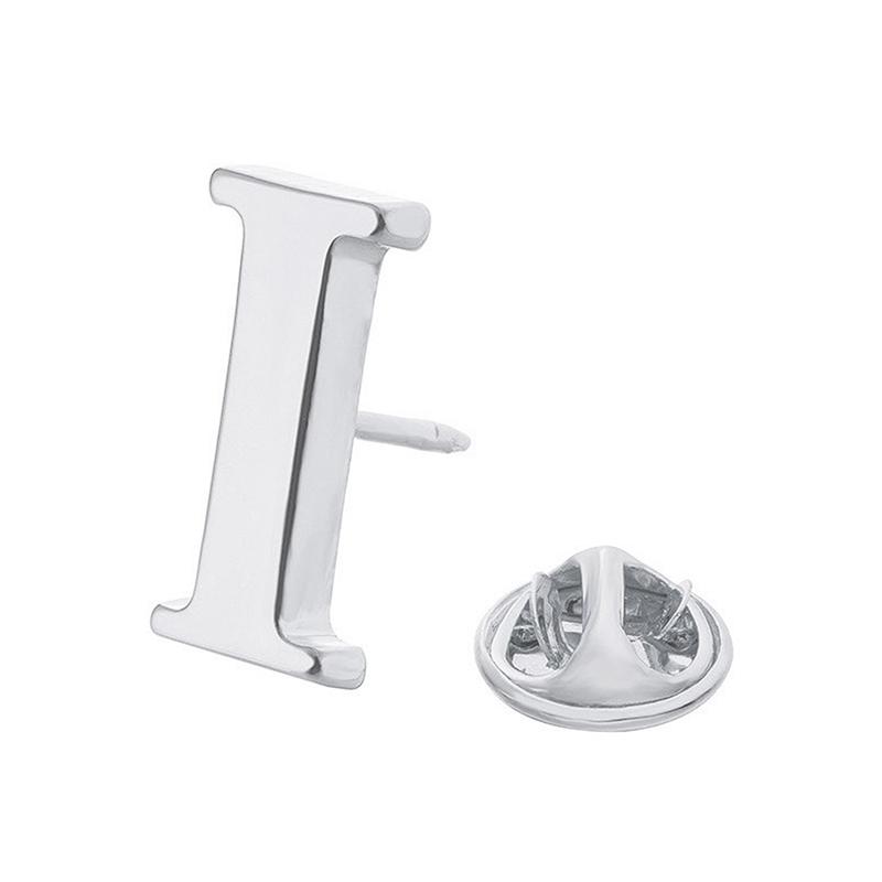 High Quality Classic Style Silver Letter A-Z Metal Brooch Women Men'S Lapel Pin Women'S Hat Scarf Backpack Badge Jewellery