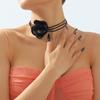 Elegant Big Rose Flower Clavicle Chain Necklace For Women Romantic Party Wedding Necklace Fashion Jewelry Girls Gift
