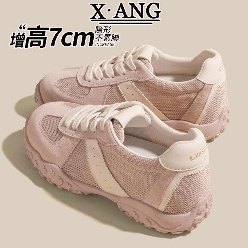 Inner height increase cm small women's shoes genuine leather spring and summer new versatile soft sole casual