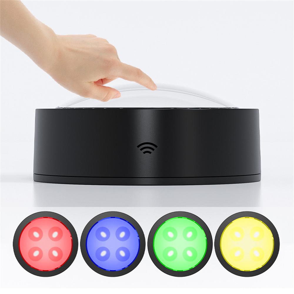 13 RGB Colors Black Shell Led Puck Light Wireless Battery Powered Indoor Decoration Cabinet Lamp for Party,Holiday,Wedding