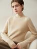 Women's 100% Pure Cashmere Rolled Hem Sweater, Half-High Neck, Autumn/Winter Knit Base Layer