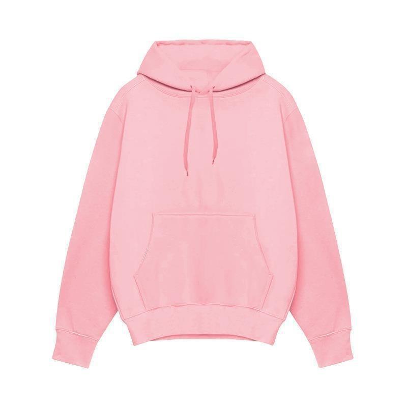 Mens Solid Fleece Hooded Sweatshirt Casual Loose Sports Long Sleeve Pullover